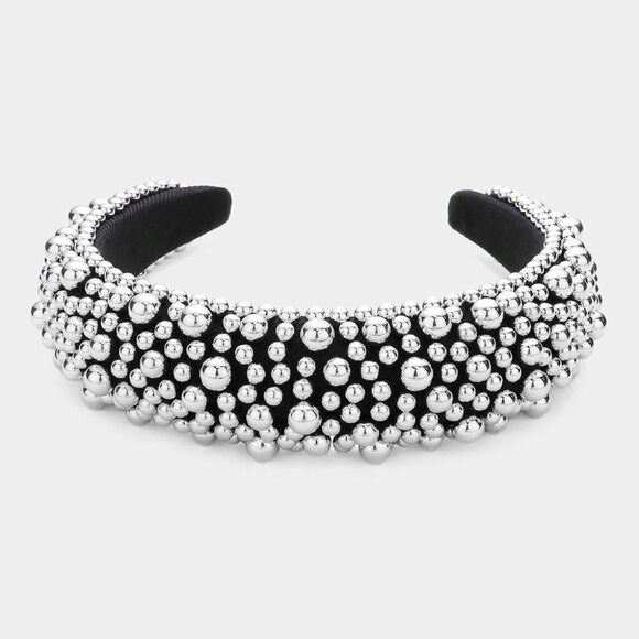 41. Silver Metal Ball Cluster Headband - Picture 1 of 1